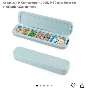 Blue 14-Compartment Daily Pill Organizer